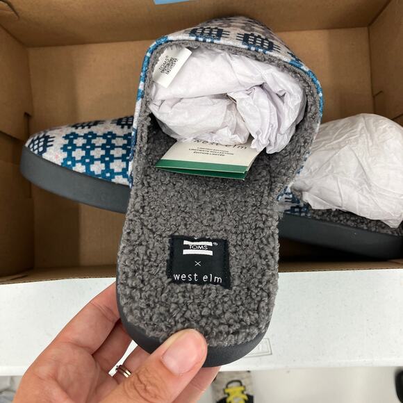 Toms Colab West Elm Frost Grey Snowdon Repreve Two Tone Felt Harbor Clog Slipper - Picture 7 of 8